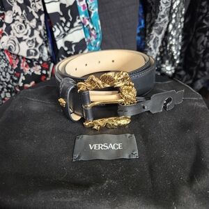 Versace Black and Gold Belt